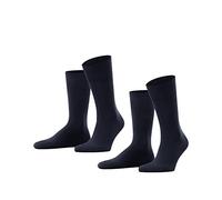 ESPRIT Men's Basic Easy Multipack M So Cotton Plain 2 Pairs Socks, Blue Marine 6120, 8.5-11