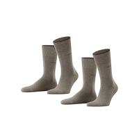 ESPRIT Men's Basic Easy Multipack M So Cotton Plain 2 Pairs Socks, Brown Nutmeg Melange 5410, 11.5-14