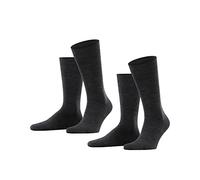 ESPRIT Men's Basic Wool Multipack M So Cotton Plain 2 Pairs Socks, Grey Anthracite Melange 3080, 5.5-8