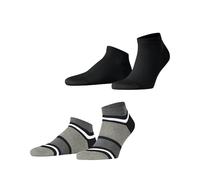 ESPRIT Men's Bold Stripes Multipack M Sn Cotton Low-Cut Patterned 2 Pairs Trainer Socks, Black 3000, 5.5-8