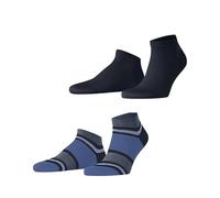 ESPRIT Men's Bold Stripes Multipack M Sn Cotton Low-Cut Patterned 2 Pairs Trainer Socks, Blue Space 6116, 5.5-8