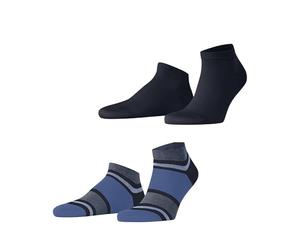 ESPRIT Men's Bold Stripes Multipack M Sn Cotton Low-Cut Patterned 2 Pairs Trainer Socks, Blue Space 6116, 5.5-8