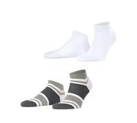 ESPRIT Men's Bold Stripes Multipack M Sn Cotton Low-Cut Patterned Trainer Socks 2 Pairs, White 2000, 8.5-11