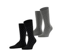 ESPRIT Men's Fine Dot Multipack M So Cotton Patterned 2 Pairs Socks, Multicolor Black Grey 0010, 5.5-8