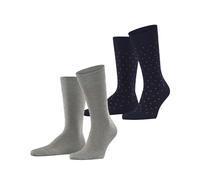 ESPRIT Men's Fine Dot Multipack M So Cotton Patterned 2 Pairs Socks, Multicolor Blau Grau 0120, 5.5-8