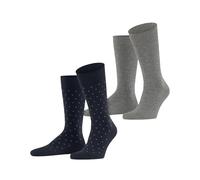 ESPRIT Men's Fine Dot Multipack M So Cotton Patterned 2 Pairs Socks, Multicolor Blue Grey 0210, 5.5-8