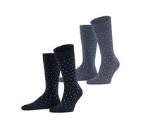 ESPRIT Men's Fine Dot Multipack M So Cotton Patterned 2 Pairs Socks, Blue Mix 0020, 8.5-11
