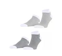 ESPRIT Men's Fine Line 2-Pack M Sn Cotton Low-Cut Patterned Trainer Socks 2 pairs, Black Grey Mix 0030, 8.5-11