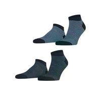 ESPRIT Men's Fine Line 2-Pack M Sn Cotton Low-Cut Patterned Trainer Socks 2 pairs, Blue Mix 0040, 8.5-11