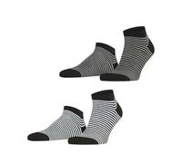ESPRIT Men's Fine Line 2-Pack M Sn Cotton Low-Cut Patterned Trainer Socks 2 pairs, Multicolored Black Mix 0050, 5.5-8