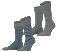 Esprit Mens Fine Stripe 2 Pack Socks - Marengo Grey