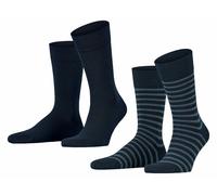 Esprit Mens Fine Stripe 2 Pack Socks - Marine Navy
