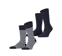 ESPRIT Men's Fine Stripe Multipack M So Cotton Patterned 2 Pairs Socks, Blue Space 6116, 5.5-8