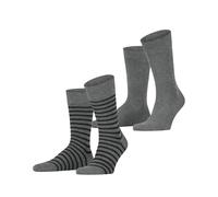 ESPRIT Men's Fine Stripe Multipack M So Cotton Patterned Socks 2 Pairs, Grey Light 3400, 8.5-11