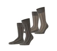 ESPRIT Men's Plush Rib Multipack M So Cotton Patterned Socks 2 Pairs, Beige Taupe Melange 4045, 5.5-8