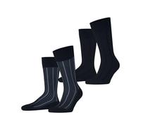 ESPRIT Men's Plush Rib Multipack M So Cotton Patterned Socks 2 Pairs, Blue Marine 6120, 5.5-8