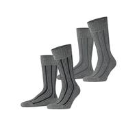 ESPRIT Men's Plush Rib Multipack M So Cotton Patterned Socks 2 Pairs, Grey Light Melange 3390, 8.5-11