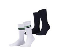 ESPRIT Men's Tennis Stripe 2-Pack M SO Cotton Patterned 2 Pairs Socks, White (Woolwhite 2060), 5.5-8