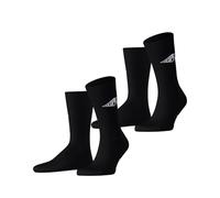ESPRIT Men's Unisex Logo Multipack M So Cotton Patterned 2 Pairs Socks, Black 3000, 8.5-11
