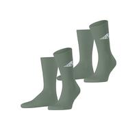 ESPRIT Men's Unisex Logo Multipack M So Cotton Patterned 2 Pairs Socks, Green Frosty Grey 7180, 2.5-5