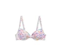 ESPRIT Padded Bikini Top with Underwired Cups and Floral Print, Teal-Blue, 40C