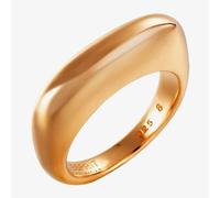 Rose Gold Plated Silver Plain Curved Oblong Ring ELRG91924C180