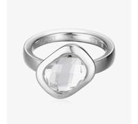 Esprit Silver Offset Faceted Glass Ring ESRG92132A180 56
