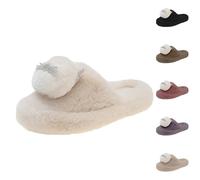 Esprit Slippers Women's Plush Warm Slippers Women's Closed Plush Slippers Fluffy Cotton Shoes Aesthetic Felt Slippers Aesthetic Winter Slippers Lined Cuddly Slippers Elegant, gray, 4 UK