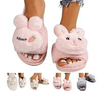 Esprit Slippers Women's Plush Winter Slippers Women's Warm Solid Sole Winter Slippers Closed Front Cuddly Slippers Wide Feet Plush Slippers Soft Slippers Thick Felt Slippers, pink, 7 UK