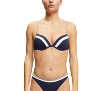 ESPRIT Three Tone Padded Underwired Bikini Top, Navy 2, C