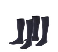 ESPRIT Unisex Kids Foot Logo Multipack K Kh Cotton Long Plain 2 Pairs Knee-High Socks, Blue Marine 6120, 6-8.5