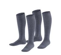 ESPRIT Unisex Kids Foot Logo Multipack K Kh Cotton Long Plain 2 Pairs Knee-High Socks, Grey Light Melange 3390, 6-8.5