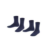 ESPRIT Unisex Kids Foot Logo Multipack K So Cotton Plain 2 Pairs Socks, Blue Navy Melange 6490, 6-8.5