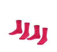 ESPRIT Unisex Kids Foot Logo Multipack K So Cotton Plain 2 Pairs Socks, Red Scarlet 8859, 12-2.5