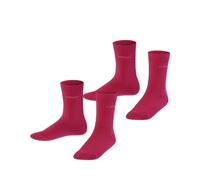 ESPRIT Unisex Kids Foot Logo Multipack K So Cotton Plain 2 Pairs Socks, Red Scarlet 8859, 9-11.5