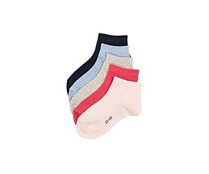 ESPRIT Unisex Kids Solid Mix Multipack K Sn Cotton Low-Cut Plain Trainer Socks 5 Pairs, Multicolored Blue Grey Rose Pink Mix 0010, 3-5