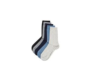 ESPRIT Unisex Kids Solid Mix Multipack K So Cotton Plain Socks 5 Pairs, Multicolored Black Grey Blue Beige Mix 0070, 3-5