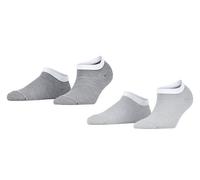 Esprit Womens Allover Stripe 2 Pack Sneaker Socks - Grey/Black