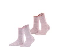 ESPRIT Women's Allover Stripe Multipack W So Cotton Patterned 2 Pairs Socks, Multicolor Pink Red 0230, 2.5-5