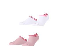 ESPRIT Women's Base Stripe Multipack W Sn Cotton Low-Cut Patterned Trainer Socks 2 Pairs, Multicolored Pink White 0020, 2.5-5