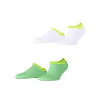 ESPRIT Women's Base Stripe Multipack W Sn Cotton Low-Cut Patterned Trainer Socks 2 Pairs, Multicolored Green White 0030, 2.5-5