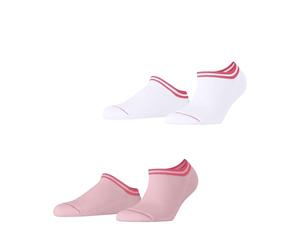 ESPRIT Women's Base Stripe Multipack W Sn Cotton Low-Cut Patterned Trainer Socks 2 Pairs, Multicolored Pink White 0020, 2.5-5
