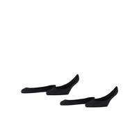 ESPRIT Women's Basic 2-Pack W IN Cotton No-Show Plain 2 Pairs Liner Socks, Black (Black 3000), 2.5-5