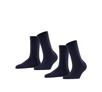 ESPRIT Women's Basic Easy Multipack W So Cotton Plain 2 Pairs Socks, Blue Marine 6120, 5.5-8