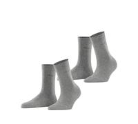 ESPRIT Women's Basic Easy Multipack W So Cotton Plain 2 Pairs Socks, Grey Light Melange 3390, 2.5-5