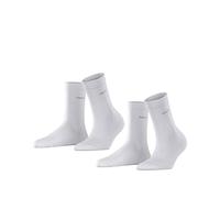 ESPRIT Women's Basic Easy Multipack W So Cotton Plain Socks 2 Pairs, White 2000, 2.5-5