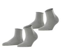 Esprit Womens Basic Pure 2 Pack Short Socks - Light Grey