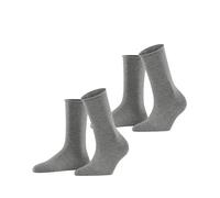 ESPRIT Women's Basic Pure Multipack W So Cotton Plain 2 Pairs Socks, Grey Light Melange 3390, 2.5-5
