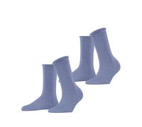 ESPRIT Women's Basic Pure Multipack W So Cotton Plain 2 Pairs Socks, Blue Jeans 6458, 5.5-8
