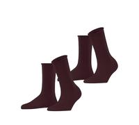 ESPRIT Women's Basic Pure Multipack W So Cotton Plain Socks 2 Pairs, Red Shadow 8138, 2.5-5